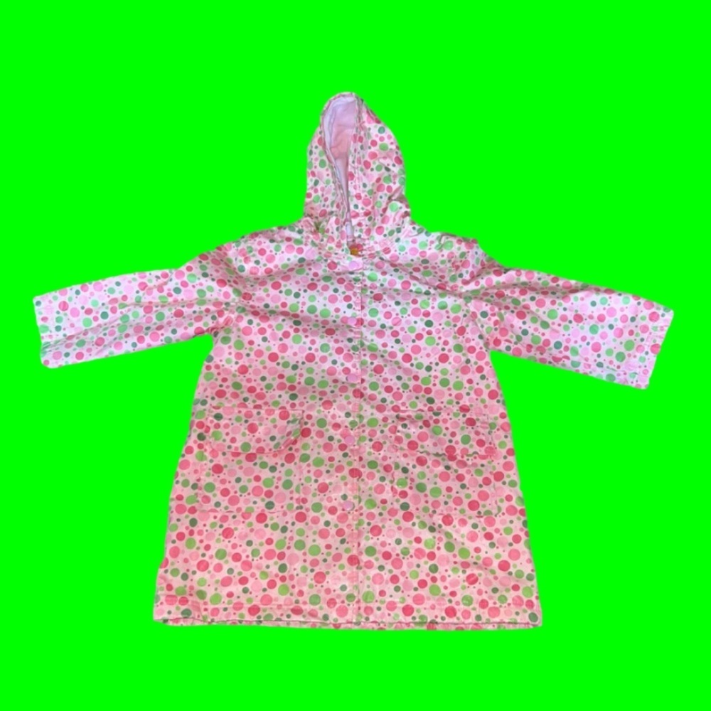 Little girl’s Pluie Pluie fleece lined, hooded raincoat